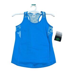 NWT Umbro Girls Medium Tank Top Blue Racerback Athletic Training Gym Workouts